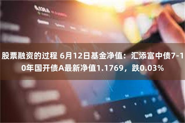 股票融资的过程 6月12日基金净值：汇添富中债7-10年国开债A最新净值1.1769，跌0.03%